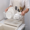 Rack de secagem de pratos de cozinha de aço inoxidável